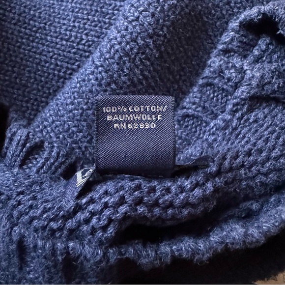 Land’s End Vintage USA Flag Motif Blue Crewneck 100% cotton Sweater 4th of July - Picture 10 of 10